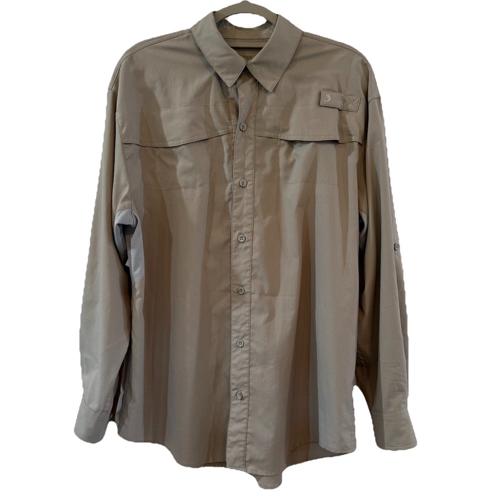 Reel Legends Mariner II Mens Medium  Ripstop Vented Fishing Shirt Long Sleeve